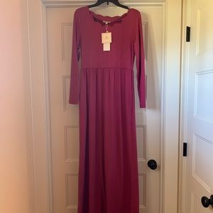 Pink Scalloped Maxi Dress